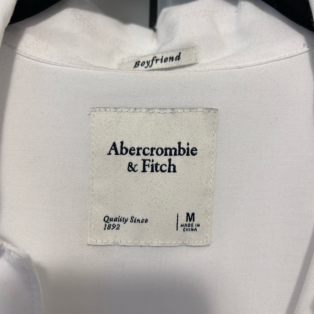 Abercrombie & Fitch White Semi-Sheer Button-Down Shirt - Picture 3 of 3